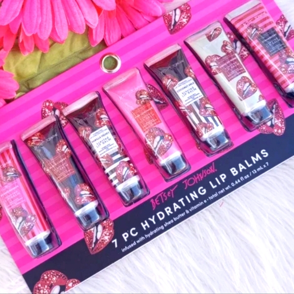Brand New Betsey Johnson 7 Piece Hydrating Lip Balm Collection- - Picture 1 of 7